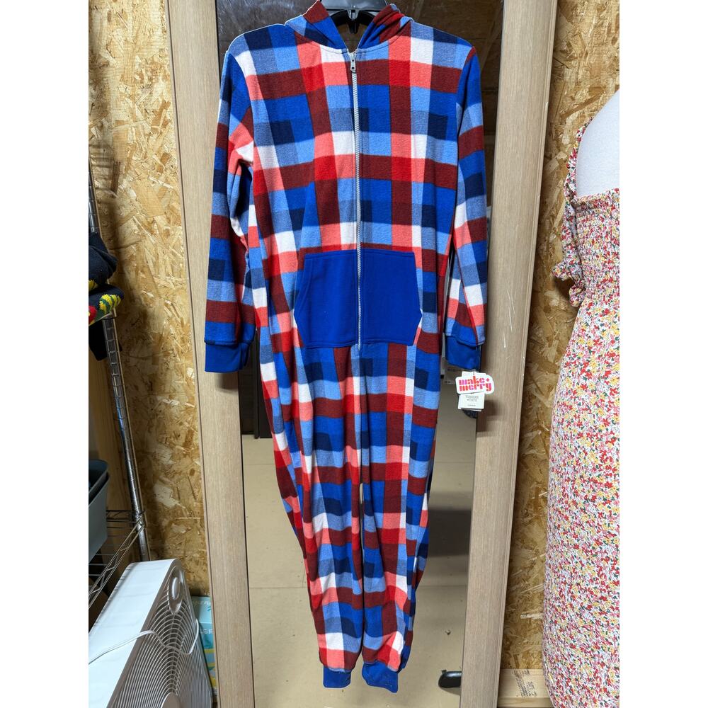 Tucker + Tate Plaid Fleece Footie Pajamas- size youth XL (14/16)